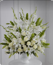 Grand White Pedestal Urn Arrangement