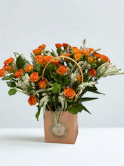 Sun-Kissed Radiance: Orange Spray Rose & White Veronica Bag