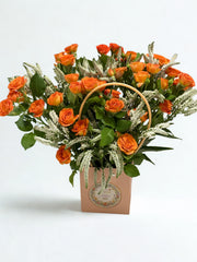 Sun-Kissed Radiance: Orange Spray Rose & White Veronica Bag