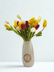 Vibrant Spring: Multicolor Tulip Vase Arrangement