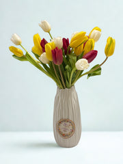 Vibrant Spring: Multicolor Tulip Vase Arrangement