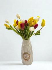 Vibrant Spring: Multicolor Tulip Vase Arrangement
