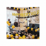 Load image into Gallery viewer, Black Gold Birthday Balloon Kit