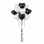Load image into Gallery viewer, Black White Heart Balloons