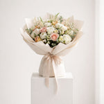 Load image into Gallery viewer, White Pink Peach Roses Bouquet