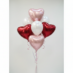 Load image into Gallery viewer, Red Pink White Heart Foil Balloon Bouquet