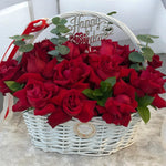 Load image into Gallery viewer, Happy Birthday Red Roses Basket
