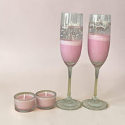 Pink Champagne Flute Candle Set