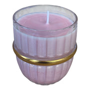 Blush Pink Gold Band Ribbed Candle