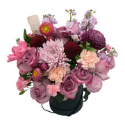 Violet Luxe Hat Box Arrangement