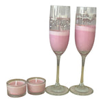 Load image into Gallery viewer, Pink Champagne Flute Candle Set