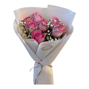 Pink Rose & Baby's Breath Bouquet