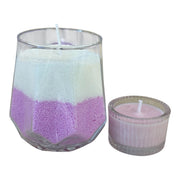 Purple & White Sand Wax Candle Set