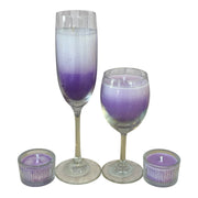 Purple Ombré Glass Candle Gift Set