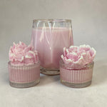 Load image into Gallery viewer, Pink Peony Flower Candle Trio Set