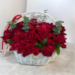 Load image into Gallery viewer, Happy Birthday Red Roses Basket