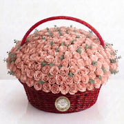 Blush Royale Basket of 500 Pink Roses