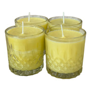 Yellow Crystal Votive Candle Set of 4