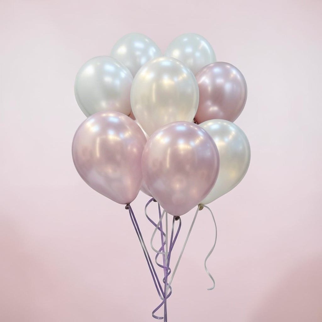 Pearl Pink & White Balloon Bouquet