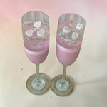 Load image into Gallery viewer, Pink Champagne Flute Duo Candle Set