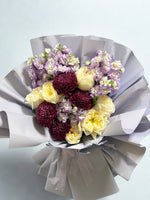 Load image into Gallery viewer, Violet Harmony: Mixed Purple &amp; Cream Bouquet