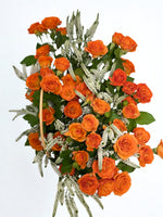 Load image into Gallery viewer, Sun-Kissed Radiance: Orange Spray Rose &amp; White Veronica Bag
