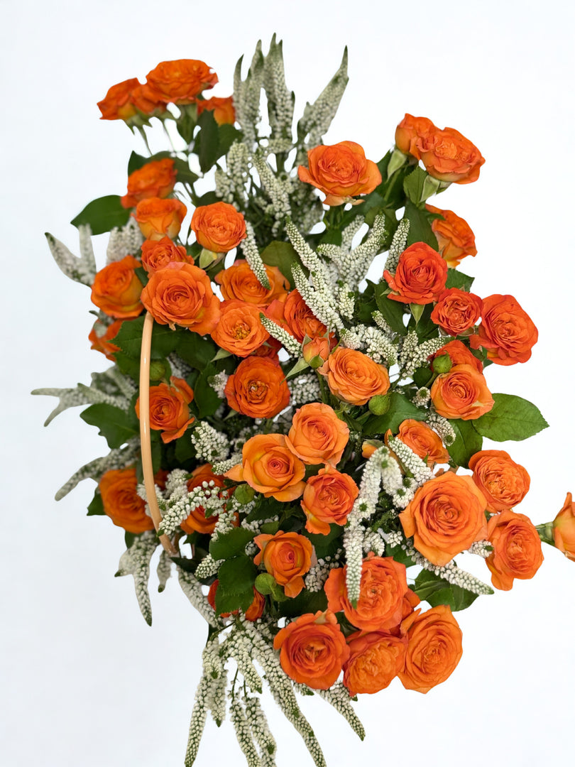 Sun-Kissed Radiance: Orange Spray Rose & White Veronica Bag