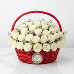 Load image into Gallery viewer, Pure Elegance Basket of 50 White Roses