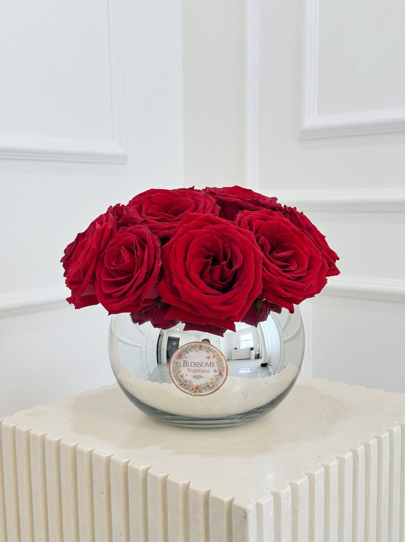 Red Rose Bowl Arrangement