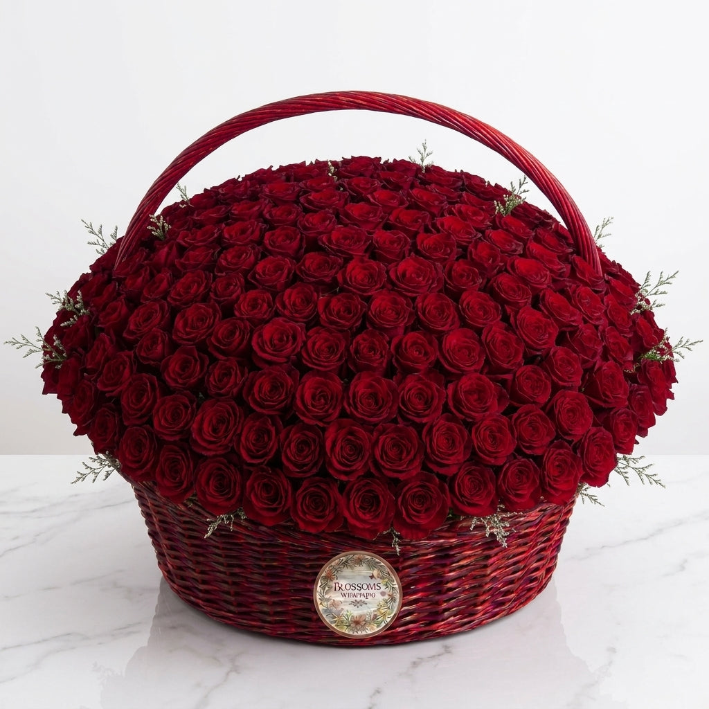 Royal Crimson Basket of 500 Red Roses