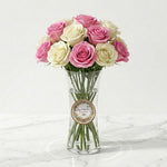 Load image into Gallery viewer, Blush &amp; Ivory Rose Vase