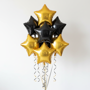 Black & Gold Star Foil Balloon Bouquet