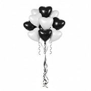 Black White Heart Balloons