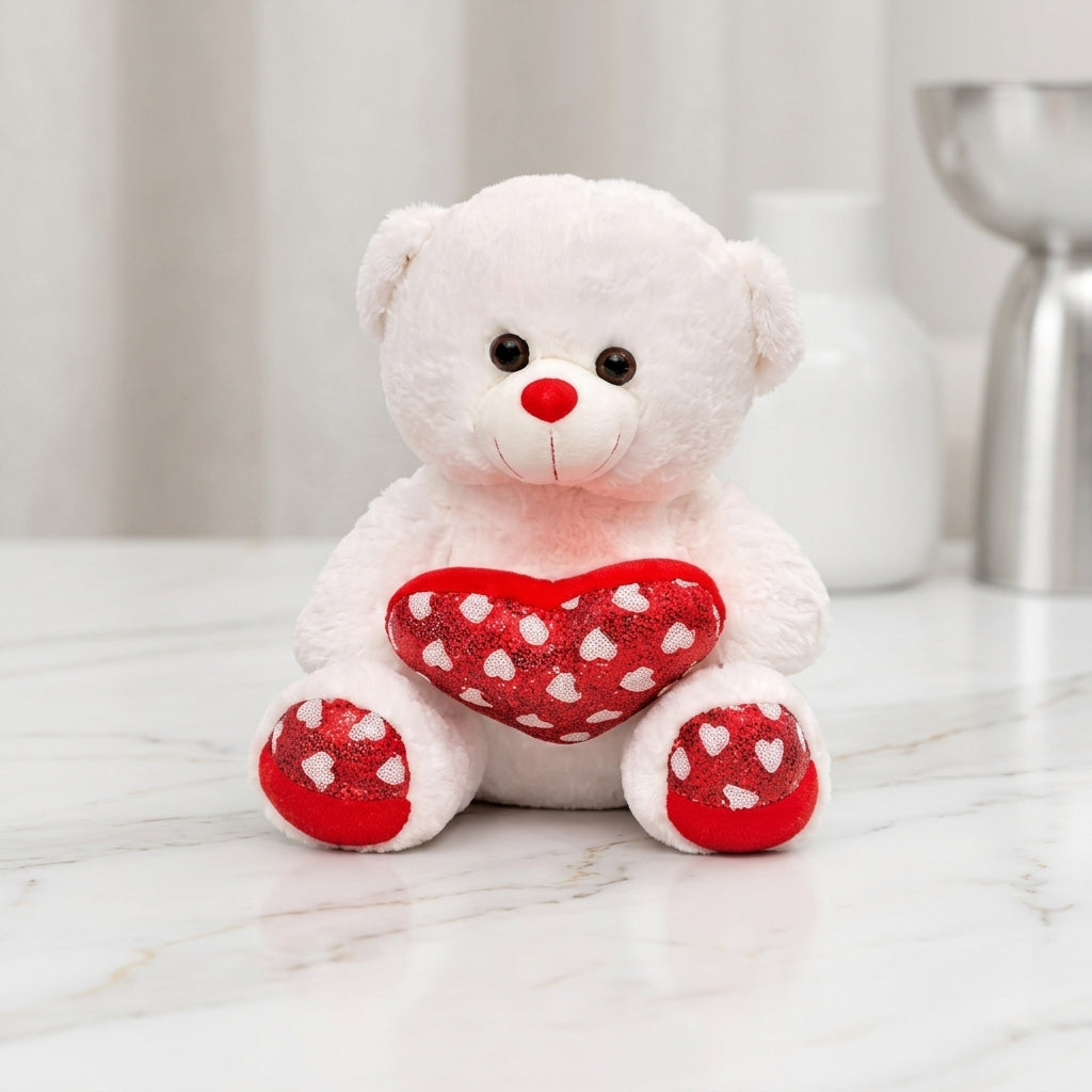 Classic Love White & Red Plush Teddy