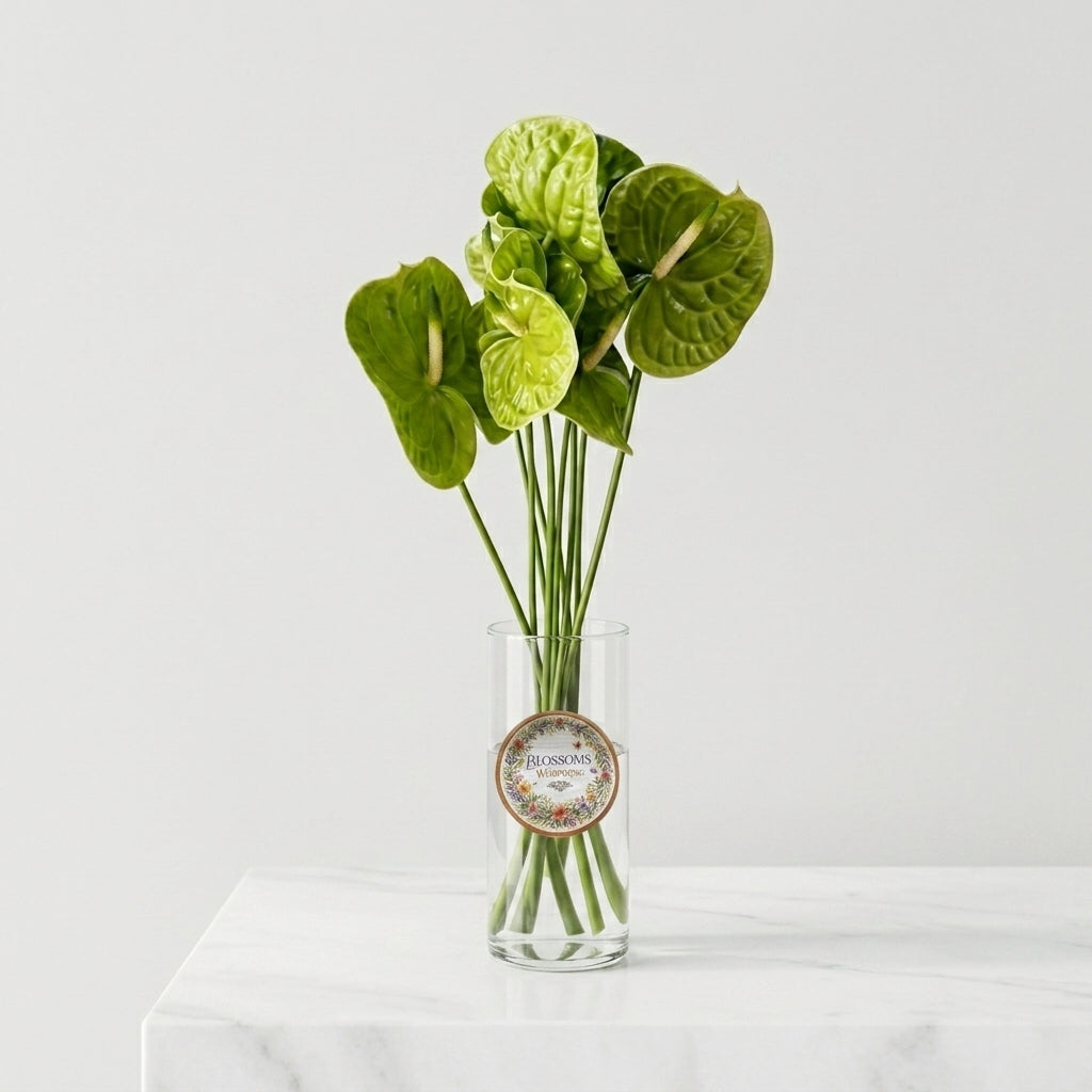 Tropical Green Anthurium Vase
