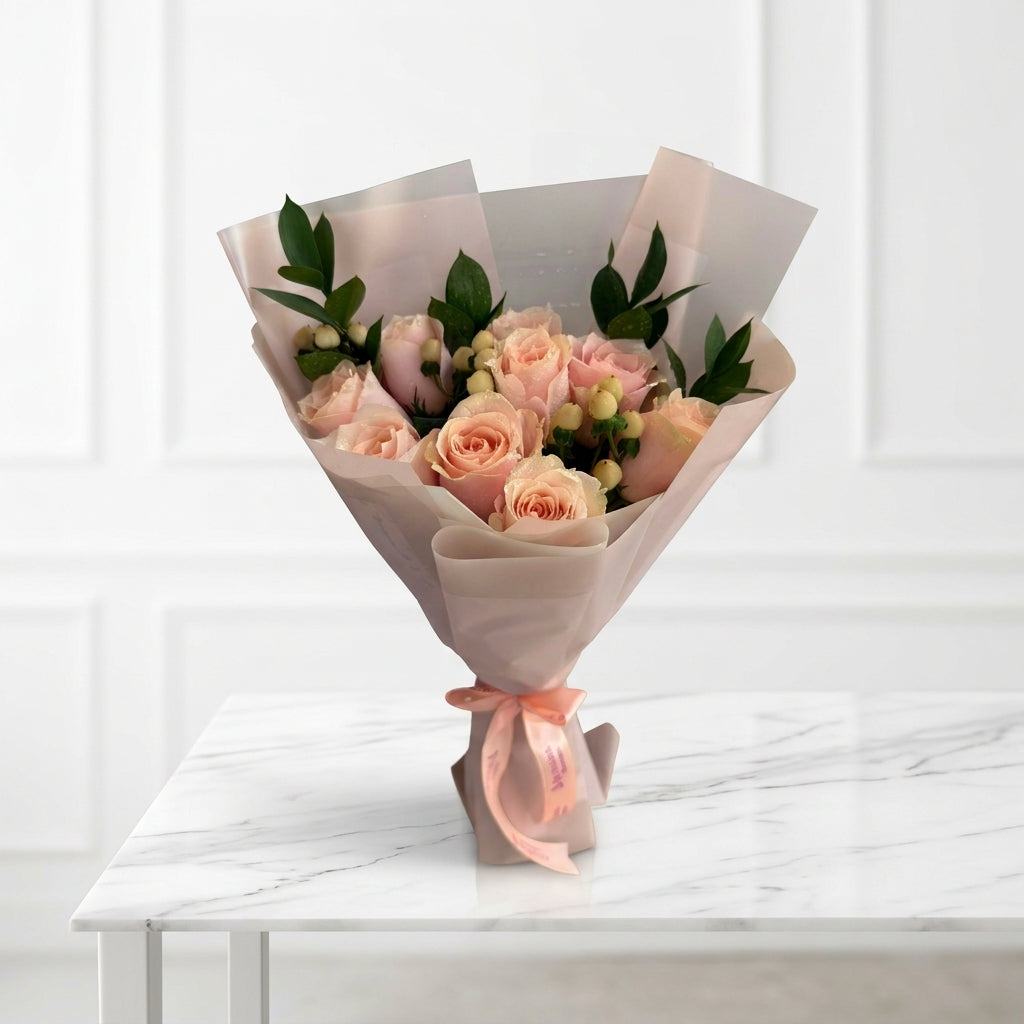 Peach Blossom Luxury Rose Bouquet