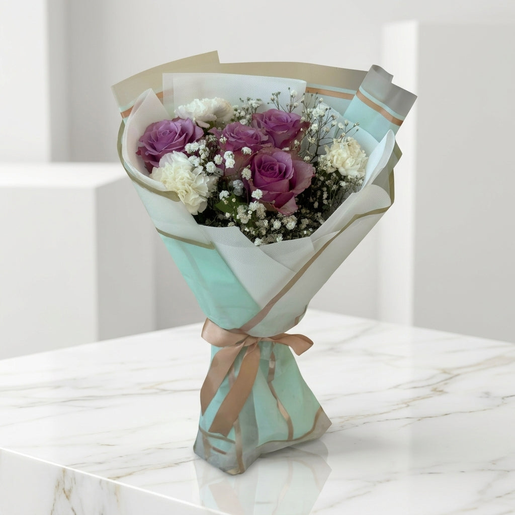 Lavender Grace Purple & White Flower Bouquet
