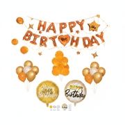 Gold Orange Birthday Balloon Kit