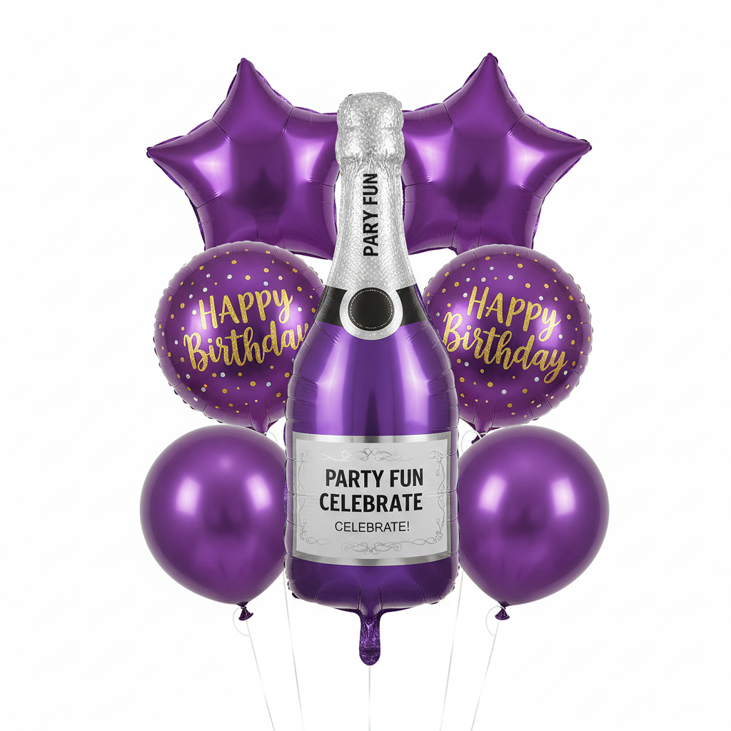 Purple Birthday Foil Set
