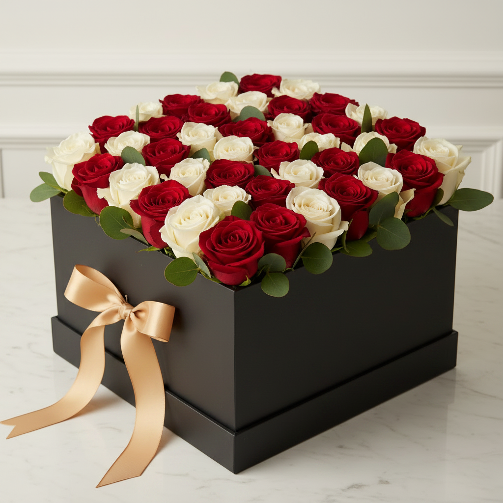 UAE National Day Black Flower Box